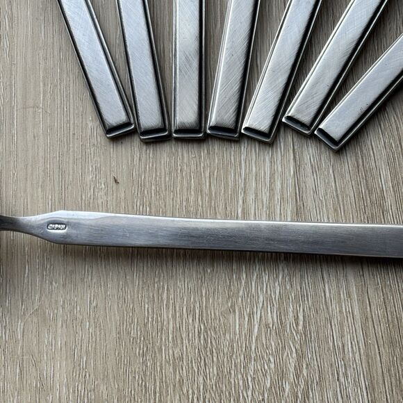 Vintage Salem Stainless Scrolls Iced Tea Spoons 7.5" Set of 8 Japan MCM Rare - Picture 5 of 14